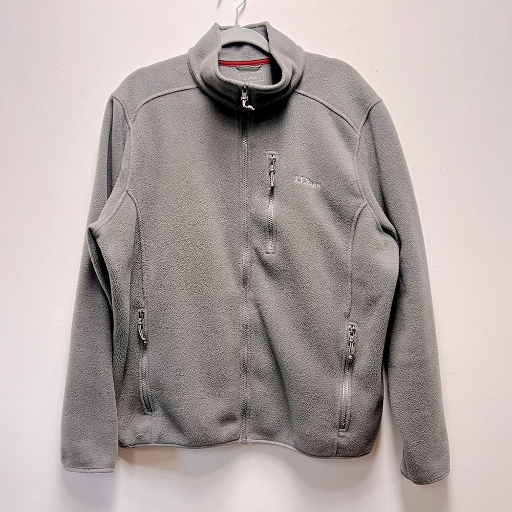 L.L Bean Men’s Polartec Fleece Jacket XL Grey Gray